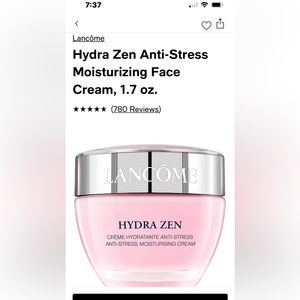 NWOT Lancôme Hydra Zen crème anti-stress moisturizer. 1.7 oz FREE makeup bag!